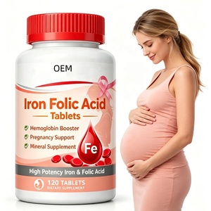 Comprimés d'Acide Folique et de Fer à Marque Blanche OEM pour l'Hémoglobine, l'Énergie et le Soutien à la Grossesse – Supplément Minéral et Vitaminique - Product Image 1