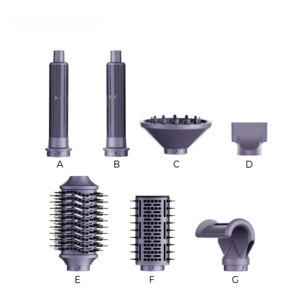 Secador de Pelo Profesional Multifunción 6 en 1 para Salón, Plegable, con Motor sin Escobillas, 3 Velocidades, Cepillo Secador, Tipo Dayson Air Wrap - Product Image 5