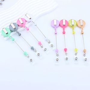 DIY Beaded Retractable Badge Reel <b>Nurse</b> ID Card Holder With PVC Clip Handmade Bead Decoration Customizable for Personalization - Product Image 4