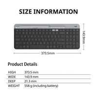 Yeni K580 Mekanik Ergonomik Kablosuz USB Oyun Klavyesi, Dizüstü Bilgisayar/Tablet/Cep Telefonu için - Hafif Rusça Düzeni