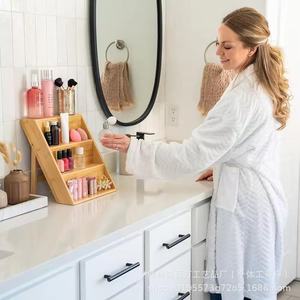Étagère à épices en bois à trois niveaux, organiseur de bureau pour rangement et présentation dans la cuisine - Product Image 1