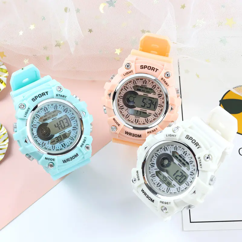 Student Watch New Luminous Sports Electronic Watch Waterproof Watch LCD Teenagers Primary and Secondary School Students Children