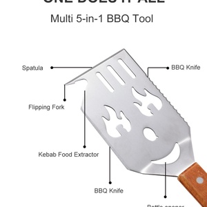 Accesorios para Barbacoa, Tenedor para Carne de Acero Inoxidable con Mango Largo, Pinzas para Parrilla, Utensilios para Barbacoa, Juego de Espátulas - Product Image 2