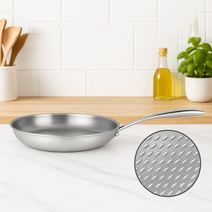 Poêle à frire antiadhésive pour poêles Poêle à frire en acier inoxydable personnalisée avec SiO, revêtement Direct Factory OEM Supply - Product Image 1