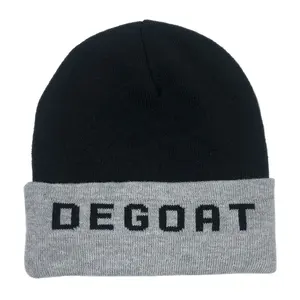 OEM new design high quality popular fashion acrylic unisex assorted colors white winter hats custom embroidery logo black beanie