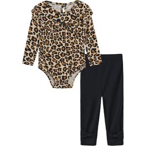 Combinaison bébé BambooBud avec pantalon, manches longues, imprimé léopard, tenue unisexe pour nouveau-né, vêtements décontractés pour toutes les saisons, écologiques - Product Image 1