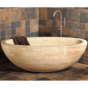 Baignoire en pierre <span class=keywords><strong>de</strong></span> travertin beige <span class=keywords><strong>de</strong></span> forme ovale <span class=keywords><strong>moins</strong></span> chère en gros - Product Image 6