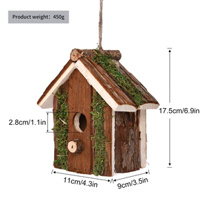 El Yapımı Çevre Dostu Dayanıklı Ahşap Kuş Yuvası DIY Dış Mekan Asılı Kuş Kafesi Kare Tasarım - Product Image 6