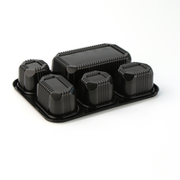 Boîte à repas à cinq compartiments en PP avec couvercle anti-fuite, compatible micro-ondes et empilable