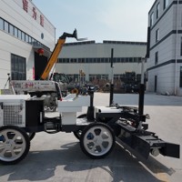 Niveleuse laser à quatre roues pour béton, auto-nivelante, pour travaux de pose de revêtements de sol époxy en usine