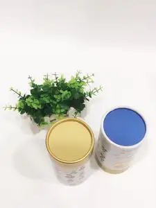 Tubo de papel de aluminio dorado de grado alimenticio respetuoso con el medio ambiente, con diseño personalizado, a precio de fábrica, para nutrición en polvo, lata de papel kraft