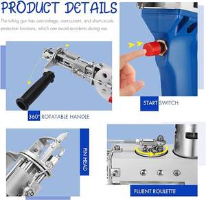 Vente en gros 2-en-1 Kit de mitrailleuse à touffeter en boucle coupée bleu Tension universelle Noyau de moteur de haute qualité pour <span class=keywords><strong>tapis</strong></span>/<span class=keywords><strong>tapis</strong></span>/<span class=keywords><strong>tapis</strong></span> pour animaux de compagnie - Product Image 2