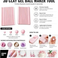 Lot de 4 outils de façonnage de boules de gel d'argile 2/3/4/5 mm, outil de roulage d'argile souple pour breloques d'ongles 5D, fournitures artisanales pour la fabrication de bijoux DIY