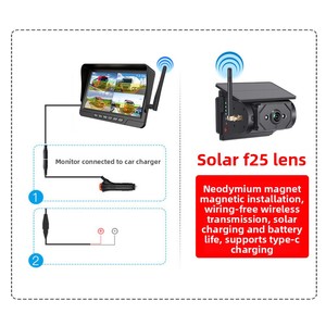 Pantalla HD Magnética Solar Inalámbrica de 7 Pulgadas con Cámara de Reversa, Apta para Camiones, Autobuses y Montacargas - Product Image 3