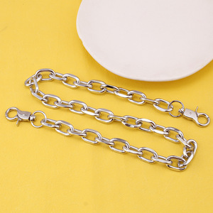 Cadena de cintura metálica minimalista y elegante, estilo hip hop, de plata tibetana, para uso diario, cadena de pantalón blanca K de una sola vuelta. - Product Image 2