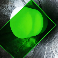 Plaque en acrylique PMMA coulé transparent vert vif Gaoliangguang, panneau teinté pour artisanat et décoration intérieure 1220x2440mm, résistant aux intempéries