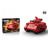 DK 90003 MOC Tanques Rojos, Vehículo Blindado, Kits de Modelos de Ladrillos, Ensamblaje de Vehículos, Regalos Coleccionables de Escritorio, 1618 Piezas, Juegos de Bloques de Construcción