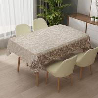 Nappe rectangulaire en PVC brun clair RNPT, résistante aux taches, facile à nettoyer, pour table à manger, dîner en famille