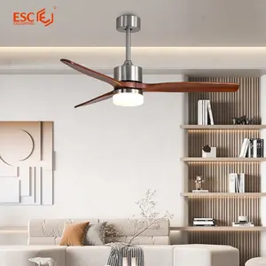 Wholesale smart air cooling ceiling fan silent 52 inch soild wood fan blades light ceiling fan for home