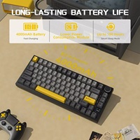 Clavier de Jeu Mécanique Ajazz AK820 Pro sans Fil et Filaire USB RVB avec Interrupteurs Mécaniques et Rétroéclairage RVB pour PC Ordinateur Portable