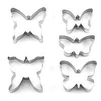 Ensemble de découpoirs à biscuits en acier inoxydable - Moule à biscuits DIY Papillon de Pâques pour la décoration de gâteaux et de sandwichs en fondant, compatible micro-ondes