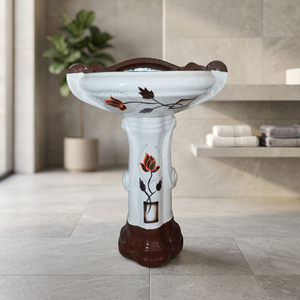 Big Sterling Vitrosa Multi Color Rectangular Ceramic <b>Full</b> Pedestal Wash Basin Modern Design - Product Image 3