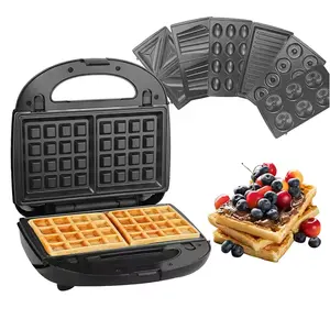3 4 5 6 7 8 9 10 in 1 sandwich maker detachable plates waffle maker set 4 slice toaster maker /egg puffs /nutty/cookes /donut