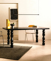 Table à manger rectangulaire en bois de manguier durable de style industriel pour 6 personnes
