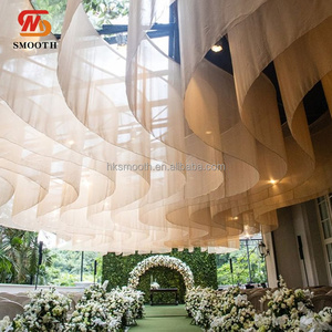 Cortina de Techo para Eventos y Bodas, Personalizable, de Tela de Chifón Marrón, para Decoración de Techos en Eventos - Product Image 2