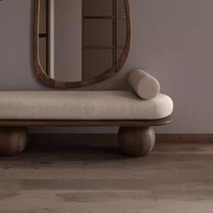 Wabi Sabi Style Sofa <b>Stool</b> 120x45x45 Cm Comfortable Guesthouse Bedroom Bench <b>Bed</b> End Seat - Product Image 4