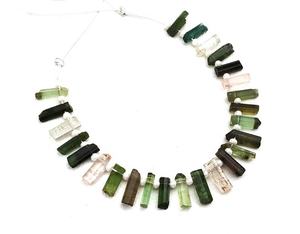 24 pièces de pierres précieuses en Tourmaline en forme de crayon rugueux, multicolore naturel, qualité supérieure, fabrication de collier pendentif - Product Image 4