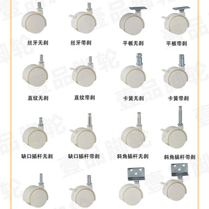 ล้อเลื่อนเฟอร์นิเจอร์ขนาด 1 นิ้ว 1.5 นิ้ว ล้อ PU เงียบพร้อมแกนเกลียวสำหรับชั้นวางของเครื่องใช้ไฟฟ้า - Product Image 3