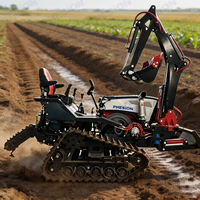 Cultivateur rotatif compact de haute qualité 35 CV sur chenilles en caoutchouc, autopropulsé, pour vergers et serres