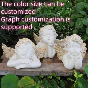 Statua Moderna 2026 di Angioletto con Ali <span class=keywords><strong>in</strong></span> Stile Europeo, <span class=keywords><strong>in</strong></span> Resina Bianca, Decorazione per Tavolo da Pranzo e Giardino, Artigianato <span class=keywords><strong>in</strong></span> Resina - Product Image 6