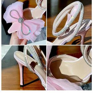 9.5CM Hoge Hakken Outdoor Strappy Fashion <b>Bow</b> <b>Sandals</b> Shoes Women's High Heel - Product Image 6