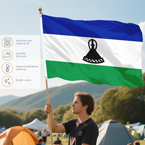 Banderas Personalizadas al por Mayor de 90x150cm, Bandera Nacional de Lesoto, Reino de Lesoto, Basotho Mokorotlo, Tricolor, Poliéster 100D - Product Image 5