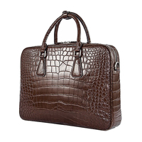 Nouveauté Sac à main vintage de haute qualité, sac à main portable fait main, sac à main de créateur OEM, sac à main en cuir de crocodile véritable exotique, sac pour ordinateur portable d'affaires