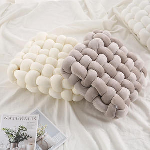 <b>Z</b> Colorful Woven Square Cushion Soft Knot Pillow Decorative Throw Cushion for Sofa <b>Bed</b> Chair Dorm Room Home Decoration - Product Image 5