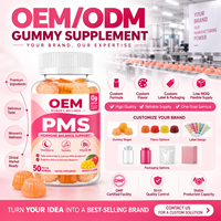 Gummies PMS pour femmes, soutien à l'équilibre hormonal, gommes à la pectine à base de chasteberry, curcuma, vitamine B6, sans sucre, complément alimentaire