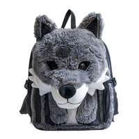 Jouets en peluche personnalisés sacs pour enfants poupées garçons sac de maquillage cadeaux cool loup dessin animé sac à dos en peluche animaux sauvages jouets poupée en peluche