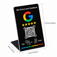 Affichage de menu en acrylique personnalisé avec carte de commentaires NFC programmable, puce NFC NTAG215 pour salon de coiffure, institut de beauté, boutique