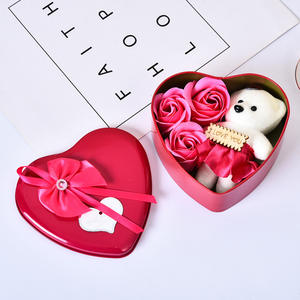 <span class=keywords><strong>2025</strong></span>ハート型母の日ギフト3個入り石鹸ローズフラワーベアギフトボックス保存フラワーバレンタインデーギフト用 - Product Image 5