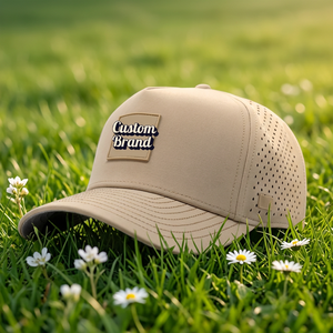 Gorra de Béisbol Personalizada con Logotipo de Silicona, Gorra de Golf de 5 Paneles, Banda Absorbente, Tejido Transpirable de Secado Rápido e Impermeable, Corte Láser, Deportiva - Product Image 1