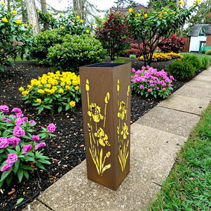 ソーラーパワーLEDパティオフロアライト、ガーデン屋外ポストランプ、芝生、外装、家、街路用装飾 - Product Image 1