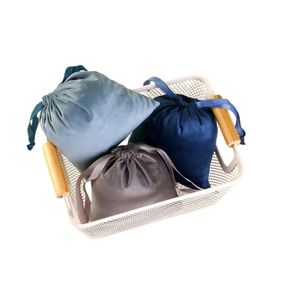 Wholesale Drawstring Velvet Jewelry Pouch Logo Recyclable Small Packing <b>Bag</b> Earrings Necklace Other Small Jewelry Items - Product Image 5