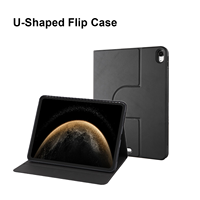 Étui à rabat en forme de U pour iPad Pro Air 720, support magnétique rotatif, protection antichoc, revêtement en cuir PU effet peau, housse de protection folio