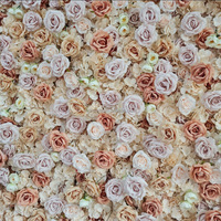 Dinding Bunga Mawar Champagne Buatan NINI Dekorasi Jendela Cantik Dinding Kustom Latar Belakang Pernikahan Backdrop Pernikahan