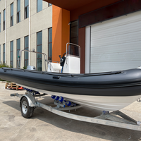 Bateau pneumatique de luxe en PVC 5,8 m, coque en fibre de verre, bateau à rames gonflable 580, vente flash