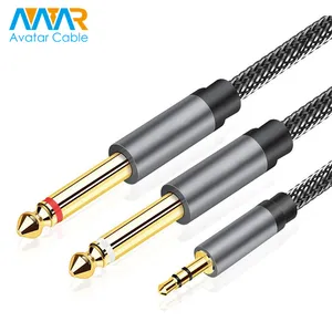 1M 1.5M 2M 3M 5 M 10M 3.5 Mm Aux Đến Đôi 6.35 Mm TRS Mono Y-cáp Splitter 3.5 Mm Đến 2*6.35 Mm Cáp Âm Thanh