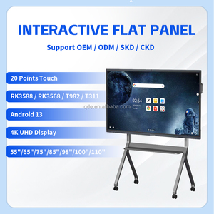 QDE 55 65 75 85 86 100 110 inci Panel datar interaktif Multi layar sentuh Digital papan putih papan pintar untuk pendidikan - Product Image 5